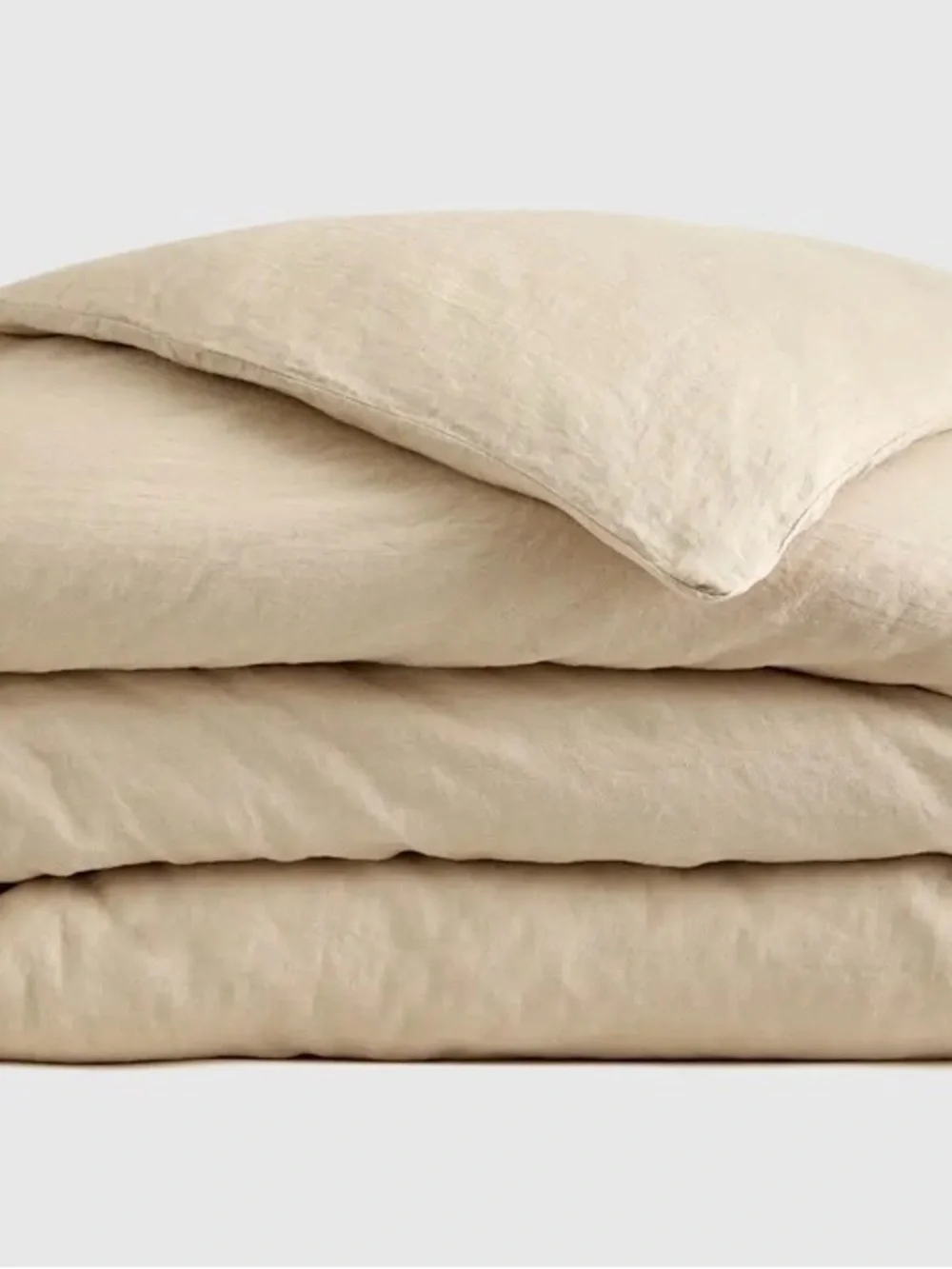 NWT Quince European Linen 1 Piece Duvet Cover, Full/Queen (Oat)